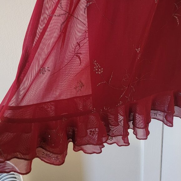 CITY TRIANGLES 90s Babydoll Burgundy Whimsigoth Dark Fairy Dress M Flora - Picture 5 of 9